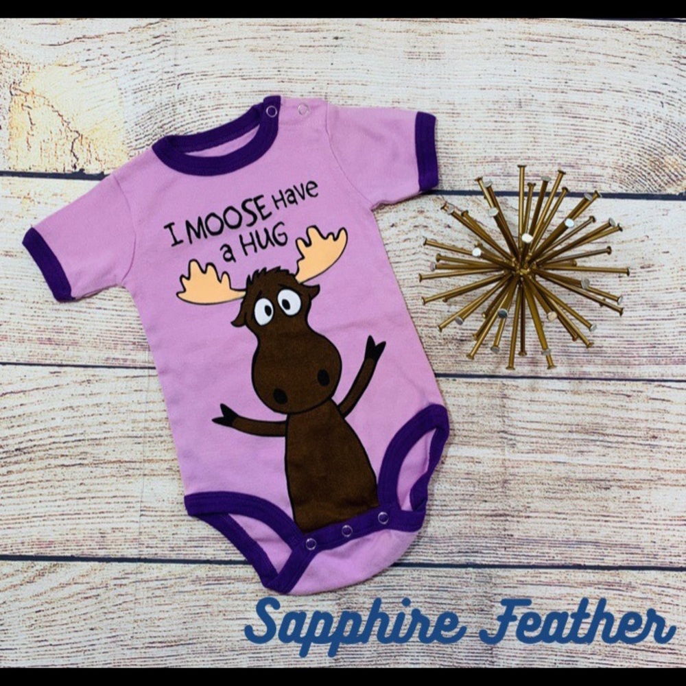 LAZY ONE Graphic Moose Short Sleeve Onesie